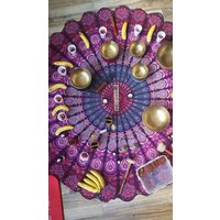 Mandala Roundie Strand Handtuch Boho Dekor Hippie Tisch Abdeckung Picknick Blatt Lila Wand Wandteppich Tapesteries von ArisHomeDecor