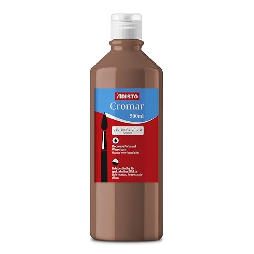 Aristo Acrylfarbe Cromar (Flüssigmalfarbe auf Wasserbasis, Inhalt: 500 ml) gebrannte umbra von Aristo