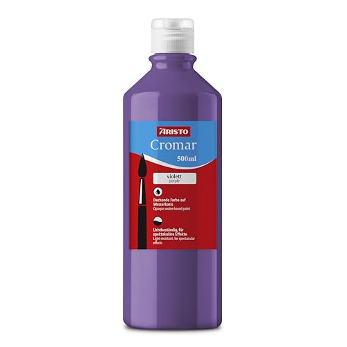 Aristo Acrylfarbe Cromar (Flüssigmalfarbe auf Wasserbasis, Inhalt: 500 ml) violett von Aristo