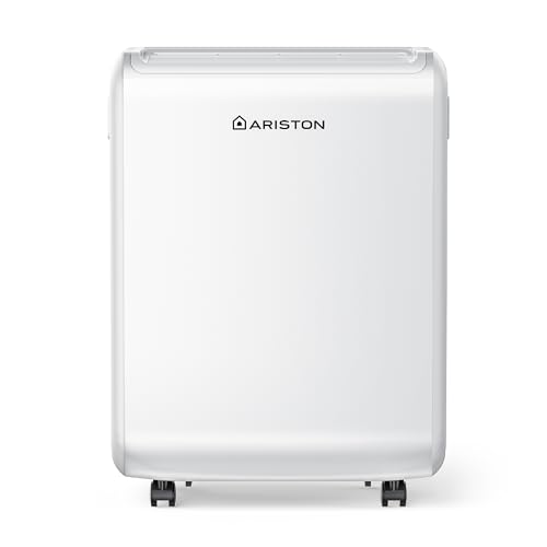 Ariston DEOS 10 tragbarer Luftentfeuchter klein für zu Hause, leise, Kapazität 12 Liter für Räume bis 35 m², Weiß von Ariston