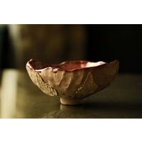 Rustikale Keramikschale | Schale Mit Farnblatt Frühstücksschalen Suppenschüssel Handgetöpferte Keramik Kupfer, Blaue Reisschale von ArkaCeramics