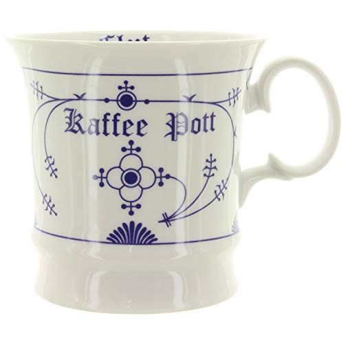 Ocean-Line Herrenbecher " Kaffee Pott " Kapitäns Becher Indisch Blau / Strohblume Porzellan von Ocean Line