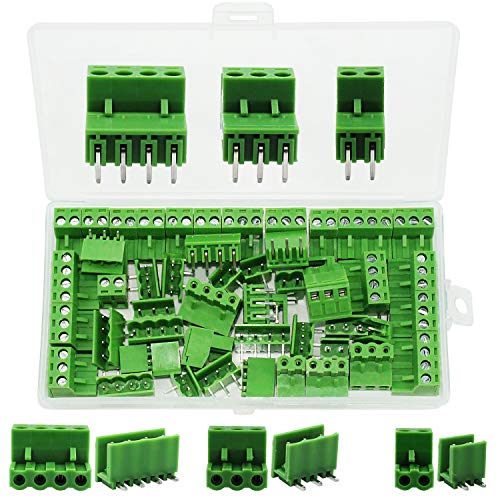 beihuazi® PCB Schraubklemmen 5.08mm Gerade Screw Terminal Block steckbare Anschlussblöcke für PCB Leiterplatten/Board/Klemmenblock 2EDG Socket?2 Pin-10 Paare, 3 Pin-10 Paare,4 Pin-5 Paare? von ANKKY