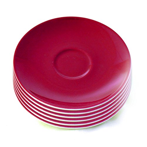 Ritzenhoff & Breker Doppio Jumbountertassen, 6er Set, Rot, ø 17 cm, XXL Milchkaffee Unterteller, Untere aus Porzellan, Buntes Mix & Match Geschirr, Spülmaschinengeeignet von Ritzenhoff & Breker