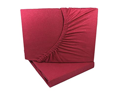 2er Pack Jersey Spannbettlaken 90x200-100x200 cm Bordeaux/weinrot 100% Baumwolle 2er Pack Jersey Spannbettlaken 90x200-100x200 cm Bordeaux/weinrot 100% Baumwolle von Arle-Living