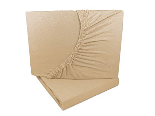 Arle-Living 2er Pack Jersey Spannbettlaken 90x200-100x200 cm beige 100% Baumwolle Arle-Living 2er Pack Jersey Spannbettlaken 90x200-100x200 cm beige 100% Baumwolle von Arle-Living