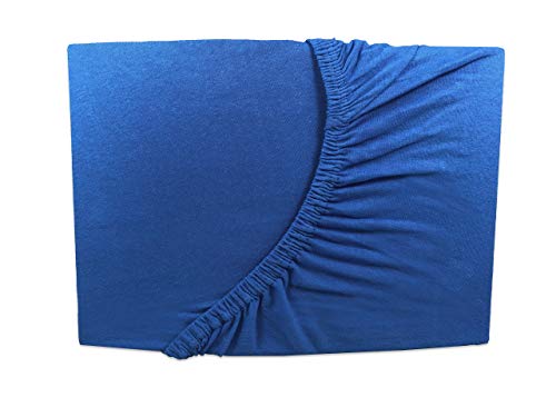 Arle-Living Jersey Spannbettlaken 90x200-100x200 cm, Royalblau/royal Blue/bleu royal 100% Baumwolle Rundumgummi von Arle-Living