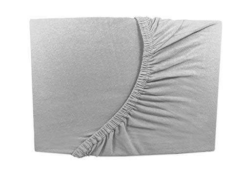 Arle-Living Jersey Spannbettlaken 90x200-100x200 cm, Silber/Light Gray/gris Clair 100% Baumwolle Rundumgummi von Arle-Living