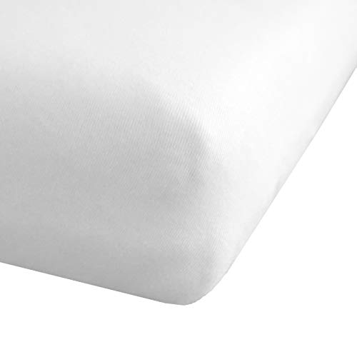 Bio Spannbettlaken Weiß 60x120-70x140 cm aus 100% Reiner Bio-Baumwolle Interlock Jersey Kinder Baby Bett GOTS Zertifiziert (Weiß, 60x120-70x140 cm einzeln) von Arle-Living