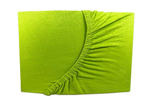 Topper Spannbettlaken - Apfel grün/Lime Green/vert - 180x200-200x200cm Jersey Boxspring (apfelgrün/Lime Green/vert) von Arle-Living