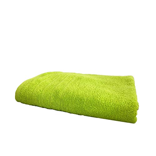 Badetuch - 100x150 cm - Apfel Grün - 100% Baumwolle - Streifen Bordüre - Frottee Webung - Handtücher Duschtücher Saunatücher Gästetücher (Badetuch 100x150cm, apfelgrün/Green/vert) von Arle-Living