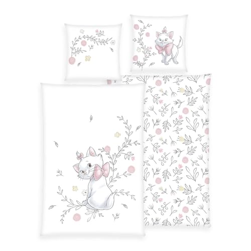 Disney Aristocats Bettwäsche - 135x200 + 80x80 cm mit Wendemotiv - 100% Baumwolle Renforcé von Arle-Living