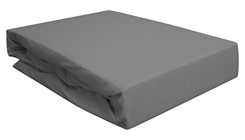 Spannbettlaken für Wasserbett/Boxspring/Übergrößen 180-200x200-220 cm Grau (grau/Gray/gris) von Arle-Living