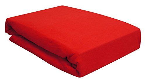 Spannbettlaken für Wasserbett/Boxspring/Übergrößen 180-200x200-220 cm Rot (rot/red/Rouge) von Arle-Living