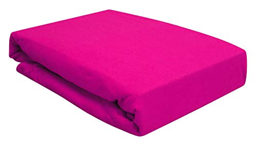Spannbettlaken für Wasserbett Boxspringbett oder Übergrößen 180x200-200x220 cm Magenta/Pink - hochwertige 190 gr/m² - breites Farbsortiment von Arle-Living