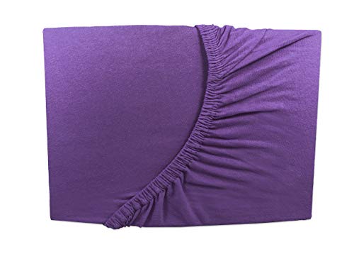 Topper Spannbettlaken - 180x200-200x200 cm Violett/Lila Jersey Boxspring-Bett Auflage (violett) von Arle-Living