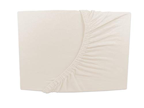 Topper Spannbettlaken - Natur/Creme - 180x200-200x200 cm Jersey 100% Baumwolle(Natur/Ecru/crème) von Arle-Living