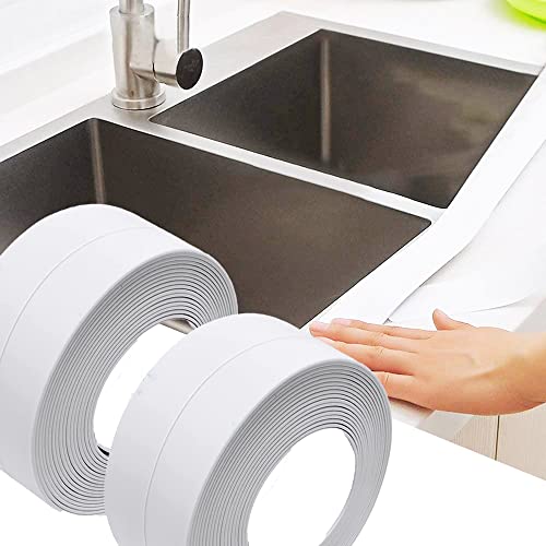 Weichsockelleiste Selbstklebend 2 Stück,10 x 10 mm,3.2 Meter Sockelleiste Selbstklebend, Dichtungsband Selbstklebend Wasserdicht, für Küche und Badezimmer, Selbstklebende Abschlussleiste aus PVC von Arlebte