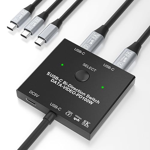 8K USB C Switch, USB C Switcher for 2 Computers Bi-Directional, USB C KVM Switch with Wired Remote & 2 USB-C Cables, for 100W Charging+10Gbps Data+Video Transfer, 8K@60Hz/4K@144Hz 8K USB C Switch, USB C Switcher for 2 Computers Bi-Directional, USB C KVM Switch with Wired Remote & 2 USB-C Cables, for 100W Charging+10Gbps Data+Video Transfer, 8K@60Hz/4K@144Hz von Arleedyn