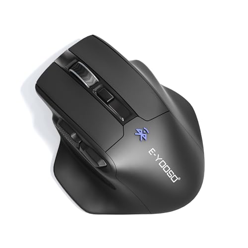 Bluetooth Mouse Große Maus für große Hände - 4800 DPI Kabellos Maus mit Tri-Mode (Bluetooth 5.0/4.0+2.4G), Verbindet bis zu 3 Mac, Ergonomische Funkmaus Große Mäuse für Laptop PC Computer, Schwarz von Arleedyn