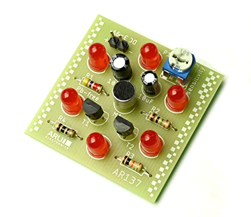 AR137/R L-EDis’ Disco, LED optischer Schalldetektor, rote LEDs Bausatz Elektronik DIY von ArliKits