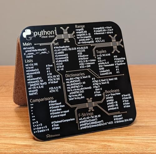 Python-Spickzettel-Untersetzer – Premium-Platinen-Untersetzer für Geeks, Hacker, Programmierer Python-Spickzettel-Untersetzer – Premium-Platinen-Untersetzer für Geeks, Hacker, Programmierer von ArliKits