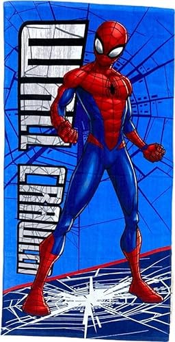 Arlis Spiderman Strandtuch oder Badetuch Spiderman Marvel 70 x 140 cm aus Baumwolle (Spiderman Handtuch – 2) von Arlis