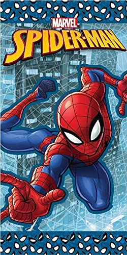 Arlis Spiderman Strandtuch oder Badetuch Spiderman Marvel 70 x 140 cm aus Baumwolle (Spiderman Handtuch – 3) von arlis