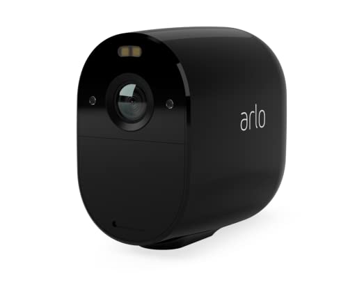 Arlo Essential Spotlight WLAN Überwachungskamera aussen, kabellos, 1080p, Farbnachtsicht, Bewegungsmelder, 2-Wege Audio, kein Hub benötigt, mit Arlo Secure Testzeitraum, Schwarz, VMC2030B von Arlo