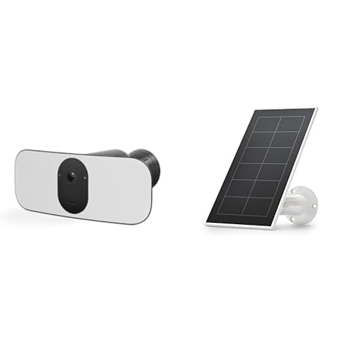 Arlo Floodlight Überwachungskamera Aussen WLAN & Zertifiziertes Zubehör, Solarpanel, Kabel 2.4m, Wetterfest von Arlo