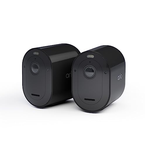 Arlo Pro 5 WLAN Überwachungskamera aussen, 2K UHD, 2er Set Schwarz, Verbesserte Farbnachtsicht, 160° Blickwinkel, 2-Wege Audio, mit Secure Plan Testzeitraum von Arlo