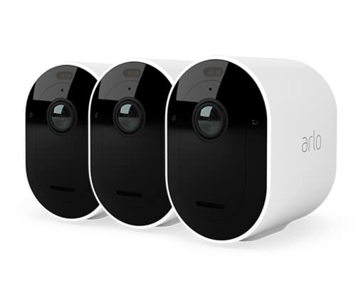Arlo Pro 5 WLAN Überwachungskamera aussen, 2K UHD, 3er Set Weiß, Verbesserte Farbnachtsicht, 160° Blickwinkel, 2-Wege Audio, mit Arlo Secure Plan Testzeitraum von Arlo