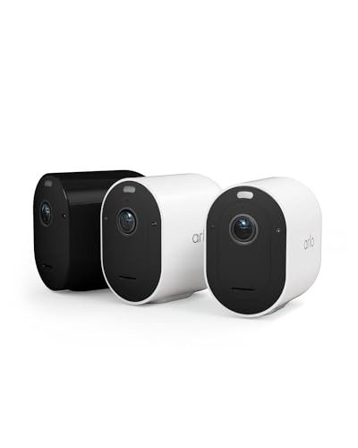 Arlo Pro 5 WLAN Überwachungskamera aussen, 2K UHD, 3er Set Weiß (2) - Schwarz (1), Verbesserte Farbnachtsicht, 160° Blickwinkel, 2-Wege Audio, mit 30-tägigem Secure Plan Testzeitraum von Arlo