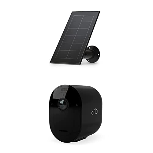 Arlo Pro 5 WLAN Überwachungskamera aussen mit Solar, 2K UHD, 2er Set Schwarz, Verbesserte Farbnachtsicht, 160° Blickwinkel, 2-Wege Audio, mit 30-tägigem Arlo Secure Plan Testzeitraum von Arlo