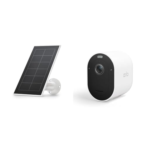 Arlo Pro 5 WLAN Überwachungskamera aussen mit Solar, 2K UHD, 2er Set Weiss, Verbesserte Farbnachtsicht, 160° Blickwinkel, 2-Wege Audio, mit 30-tägigem Secure Plan Testzeitraum von Arlo