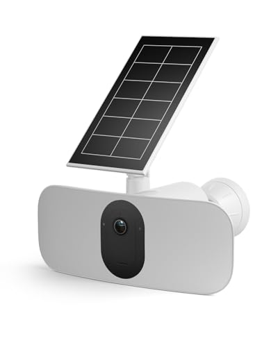 Arlo Floodlight Überwachungskamera & Solarpanel, Kabellos, 2K HDR, 160° Ultra-Weitwinkel, Bewegungsmelder, Farbnachtsicht, LED Flutlicht, 2-Wege-Audio, Alarm Sirene + mit Arlo Secure Testzeitraum von Arlo