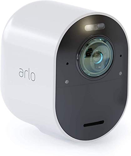 Arlo Ultra WLAN Überwachungskamera 4K Alarmanlage, Aussen, kabellos, Bewegungsmelder, Smart Home, Nachtsicht, 180 Grad, 2-Wege Audio, mit Testzeitraum für Arlo Secure Plan, Weiß VMS5040 von ARLDE