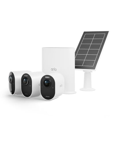 Arlo Ultra2 Überwachungskamera aussen und GRATIS Solarpanel, 3er Set - weiß, Testzeitraum für Arlo Secure Plan von Arlo