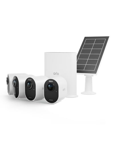 Arlo Ultra2 Überwachungskamera aussen und GRATIS Solarpanel, 4er Set - weiß, Testzeitraum für Arlo Secure Plan von Arlo