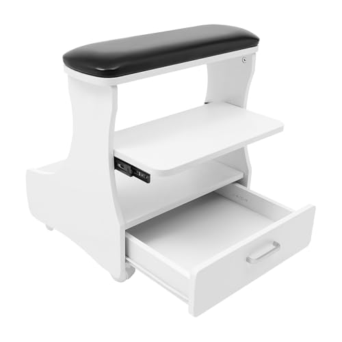 Armanyya Fußbad Hocker Maniküre Hocker Rollhocker mit 4 Bremsrollen und Schublade für Pediküre und Fußmassage 20kg Tragkraft 52x41x55cm Weiß Schwarz Armanyya Fußbad Hocker Maniküre Hocker Rollhocker mit 4 Bremsrollen und Schublade für Pediküre und Fußmassage 20kg Tragkraft 52x41x55cm Weiß Schwarz von Armanyya