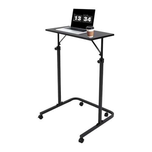 Armanyya Mobiler Computertisch, Höhenverstellbarer Schreibtisch mit Rollen, Kleiner Schreibtisch für Home-Office, U-förmige Basis, 60 x 30cm Höhe 91-123,5 cm, Schwarz Armanyya Mobiler Computertisch, Höhenverstellbarer Schreibtisch mit Rollen, Kleiner Schreibtisch für Home-Office, U-förmige Basis, 60 x 30cm Höhe 91-123,5 cm, Schwarz von Armanyya