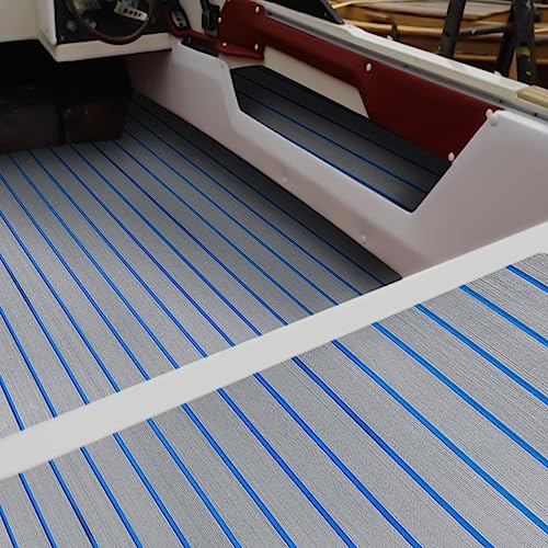 EVA Boot Bodenbelag selbstklebend Rutschfest R10 wasserdicht für Yacht Wohnmobil Kajak Schwimmbad Graublau 240x90cm von Armanyya