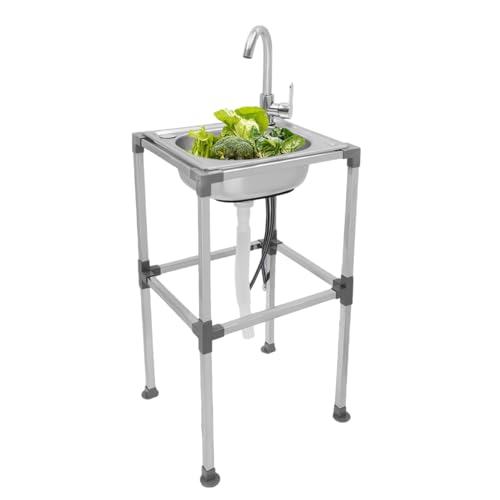 Edelstahl- Multifunktionswaschtisch, 38x33x75cm Mobile Spüle, Freistehende Spüle für den Außenbereich, Rutschfeste Füße, Tragfähigkeit 60kg für Outdoorküche, Gastro und Camping usw Edelstahl- Multifunktionswaschtisch, 38x33x75cm Mobile Spüle, Freistehende Spüle für den Außenbereich, Rutschfeste Füße, Tragfähigkeit 60kg für Outdoorküche, Gastro und Camping usw von Armanyya