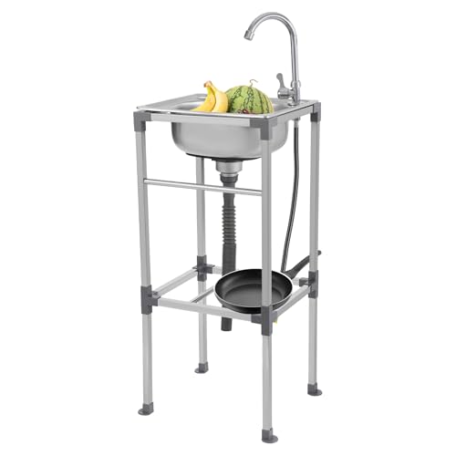 Edelstahl Spültisch, 42x37x83cm Mobile Spüle, Freistehende Spüle für den Außenbereich, 360° drehbarer Wasserhahn, Tragfähigkeit 60kg für Outdoorküche, Gastro und Camping usw Edelstahl Spültisch, 42x37x83cm Mobile Spüle, Freistehende Spüle für den Außenbereich, 360° drehbarer Wasserhahn, Tragfähigkeit 60kg für Outdoorküche, Gastro und Camping usw von Armanyya