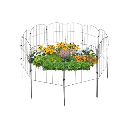 Gartenzaun Dekorativ 10 Stück Schwarz Elektrophorese Eisen Rostfrei 60cm Höhe Kleintierschutz Sichtschutz Zaunpaneele von Armanyya