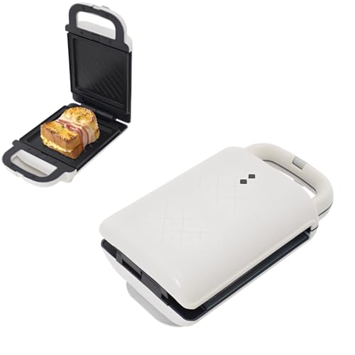 Sandwichmaker | Presse Sandwichmaker | 650W Antihaftbeschichteter Sandwich-Toaster | Leichte Reinigung | Zwei Sätze von Formen | Doppelseitige Heizung | 24 x 15 x 9.5cm | Weiß Sandwichmaker | Presse Sandwichmaker | 650W Antihaftbeschichteter Sandwich-Toaster | Leichte Reinigung | Zwei Sätze von Formen | Doppelseitige Heizung | 24 x 15 x 9.5cm | Weiß von Armanyya