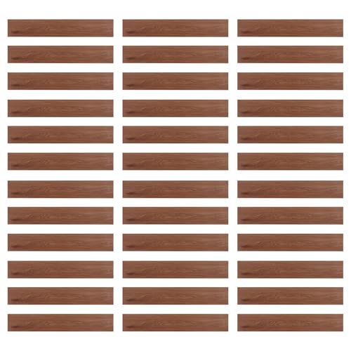 Selbstklebende PVC Bodenfliesen 36 Stück Holzoptik 1.3mm Wasserdicht Für DIY Renovierung Küche Wohnzimmer 91x15cm von Armanyya
