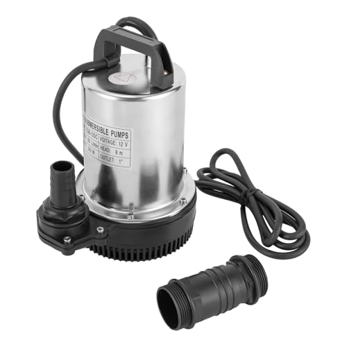 Tauchpumpe, Klarwasser-Tauchpumpe, Schmutzwassertauchpumpe, 3000 U/min, Durchflussrate 50 l/min, Förderhöhe 8 m, Auslassdurchmesser 2,54 cm, Rückflussstopp, Silber Tauchpumpe, Klarwasser-Tauchpumpe, Schmutzwassertauchpumpe, 3000 U/min, Durchflussrate 50 l/min, Förderhöhe 8 m, Auslassdurchmesser 2,54 cm, Rückflussstopp, Silber von Armanyya