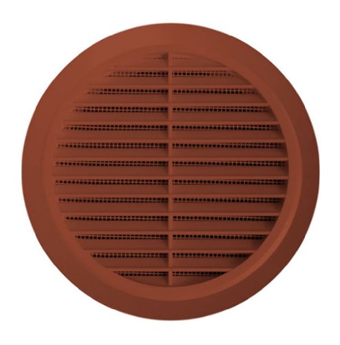 Lüftungsgitter Ø 200 mm braun 20 cm mit Insektennetz rund Abluftgitter Abluft Zuluft Lüftung Gitter TRU 20br von ZOUXO