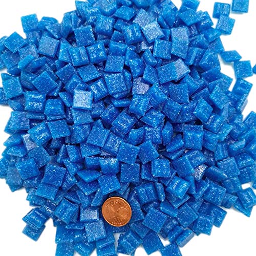 Armena 1x1cm Mosaikstein Mosaikfliesen Glas 1x1 cm 300g ca 420 Stück-Azurblau, 210104150a15 von Armena